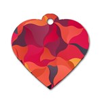 Red Orange Yellow Pink Art Dog Tag Heart (Two Sides) Front