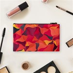 Red Orange Yellow Pink Art Cosmetic Bag (Small)  Back