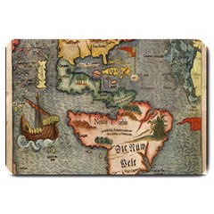 Vintage Map Large Doormat  by ArtworkByPatrick