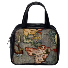 Vintage Map Classic Handbags (one Side) by ArtworkByPatrick