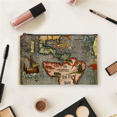 Vintage Map Cosmetic Bag (medium)  by ArtworkByPatrick