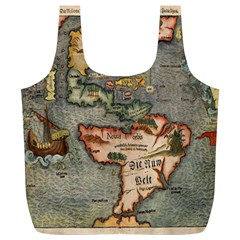 Vintage Map Full Print Recycle Bags (l)  by ArtworkByPatrick