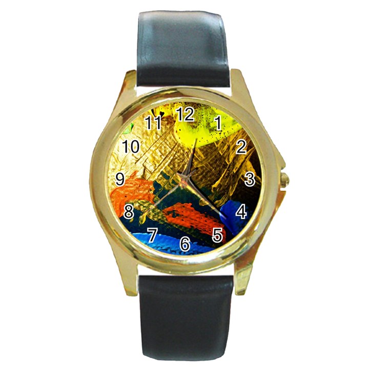 I Wonder 5 Round Gold Metal Watch