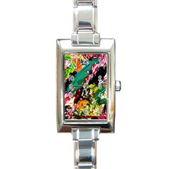 Tulips First Sprouts 2 Rectangle Italian Charm Watch by bestdesignintheworld