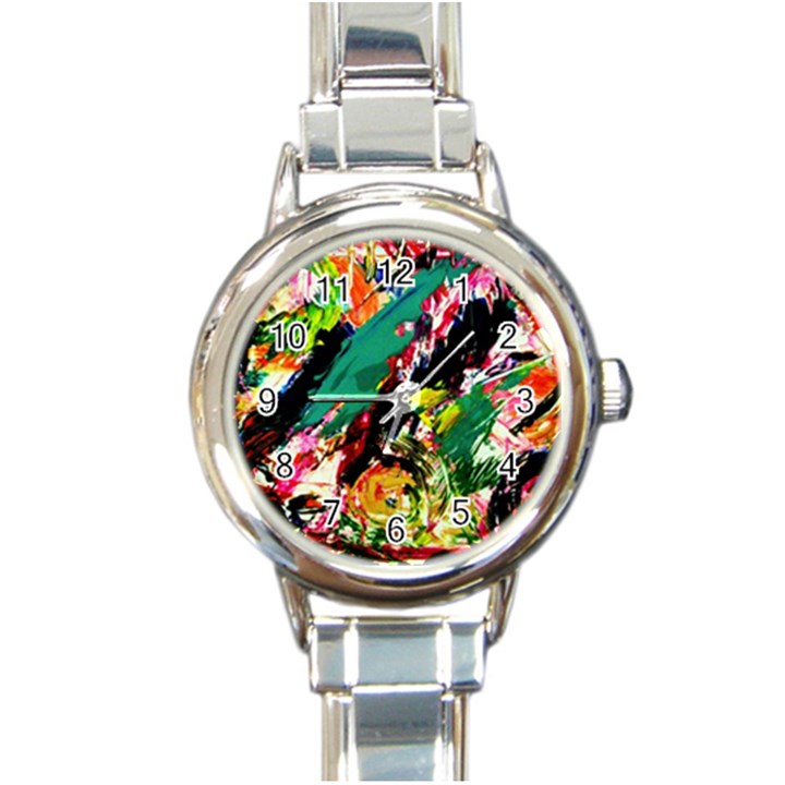 Tulips First Sprouts 2 Round Italian Charm Watch