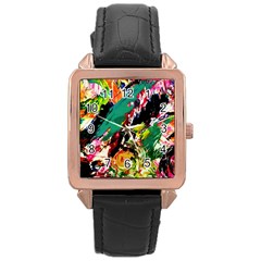 Tulips First Sprouts 2 Rose Gold Leather Watch  by bestdesignintheworld