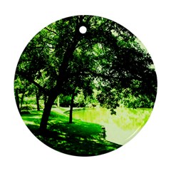 Lake Park 17 Round Ornament (two Sides) by bestdesignintheworld