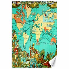 Vintage Map-1 Canvas 24  X 36  by ArtworkByPatrick