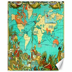 Vintage Map-1 Canvas 11  X 14   by ArtworkByPatrick