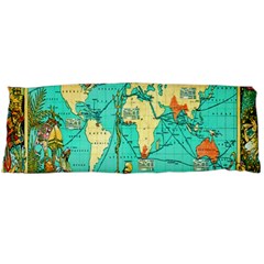 Vintage Map-1 Body Pillow Case (dakimakura) by ArtworkByPatrick