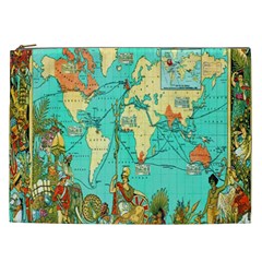 Vintage Map-1 Cosmetic Bag (xxl)  by ArtworkByPatrick