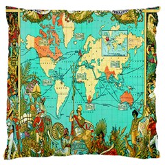 Vintage Map-1 Standard Flano Cushion Case (two Sides) by ArtworkByPatrick