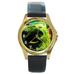 Abandoned Mine 3 Round Gold Metal Watch by bestdesignintheworld