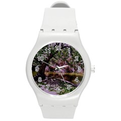 Old Tree 6 Round Plastic Sport Watch (m) by bestdesignintheworld