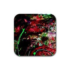 Bloody Coffee 2 Rubber Square Coaster (4 Pack)  by bestdesignintheworld