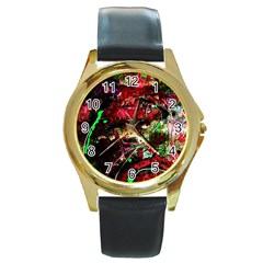 Bloody Coffee 2 Round Gold Metal Watch by bestdesignintheworld