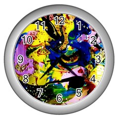 Yellow Roses 2 Wall Clocks (silver)  by bestdesignintheworld