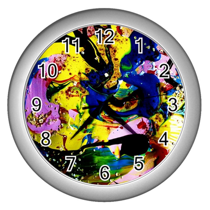 Yellow Roses 2 Wall Clocks (Silver) 