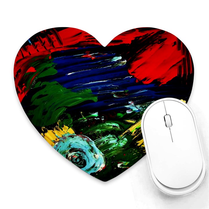 Tumble Weed And Blue Rose Heart Mousepads