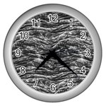 Dark Skin Texture Pattern Wall Clocks (Silver)  Front