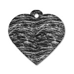 Dark Skin Texture Pattern Dog Tag Heart (One Side) Front