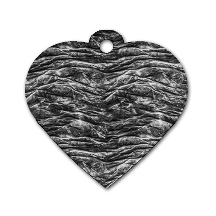 Dark Skin Texture Pattern Dog Tag Heart (One Side)