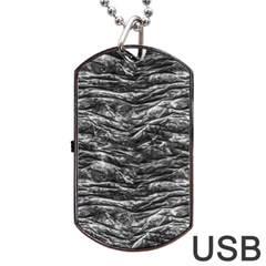 Dark Skin Texture Pattern Dog Tag Usb Flash (one Side) by dflcprints