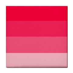 Pink Scarlet Gradient Stripes Pattern Tile Coasters by yoursparklingshop