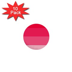 Pink Scarlet Gradient Stripes Pattern 1  Mini Buttons (10 Pack)  by yoursparklingshop