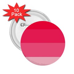 Pink Scarlet Gradient Stripes Pattern 2 25  Buttons (10 Pack)  by yoursparklingshop