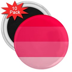 Pink Scarlet Gradient Stripes Pattern 3  Magnets (10 Pack)  by yoursparklingshop