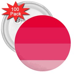 Pink Scarlet Gradient Stripes Pattern 3  Buttons (100 Pack)  by yoursparklingshop