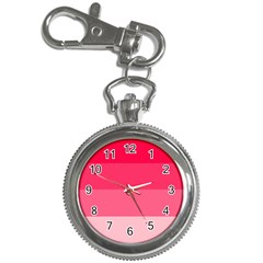 Pink Scarlet Gradient Stripes Pattern Key Chain Watches by yoursparklingshop