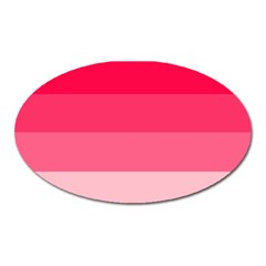 Pink Scarlet Gradient Stripes Pattern Oval Magnet by yoursparklingshop