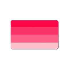 Pink Scarlet Gradient Stripes Pattern Magnet (name Card) by yoursparklingshop