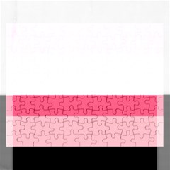 Pink Scarlet Gradient Stripes Pattern Rectangular Jigsaw Puzzl by yoursparklingshop