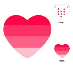 Pink Scarlet Gradient Stripes Pattern Playing Cards (heart)  by yoursparklingshop