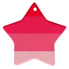 Pink Scarlet Gradient Stripes Pattern Star Ornament (two Sides) by yoursparklingshop