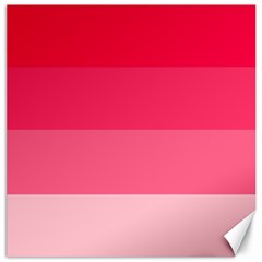 Pink Scarlet Gradient Stripes Pattern Canvas 20  X 20   by yoursparklingshop