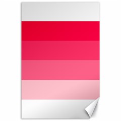 Pink Scarlet Gradient Stripes Pattern Canvas 24  X 36  by yoursparklingshop