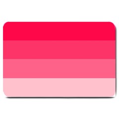 Pink Scarlet Gradient Stripes Pattern Large Doormat  by yoursparklingshop