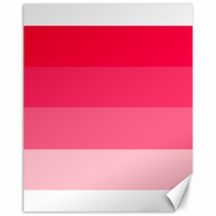 Pink Scarlet Gradient Stripes Pattern Canvas 11  X 14   by yoursparklingshop