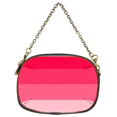 Pink Scarlet Gradient Stripes Pattern Chain Purses (two Sides)  by yoursparklingshop