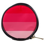 Pink Scarlet Gradient Stripes Pattern Mini Makeup Bags Front