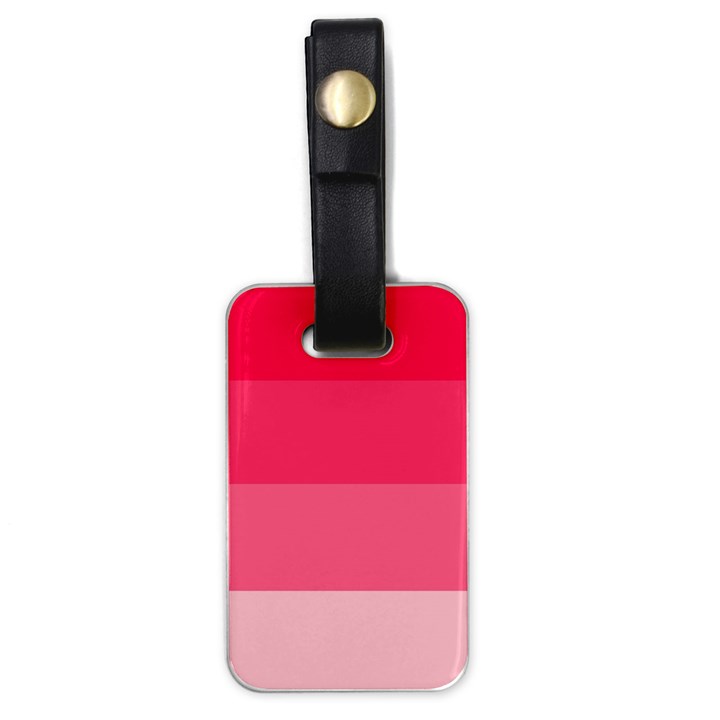 Pink Scarlet Gradient Stripes Pattern Luggage Tags (One Side) 