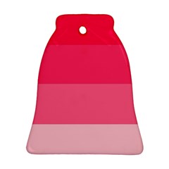 Pink Scarlet Gradient Stripes Pattern Bell Ornament (two Sides) by yoursparklingshop