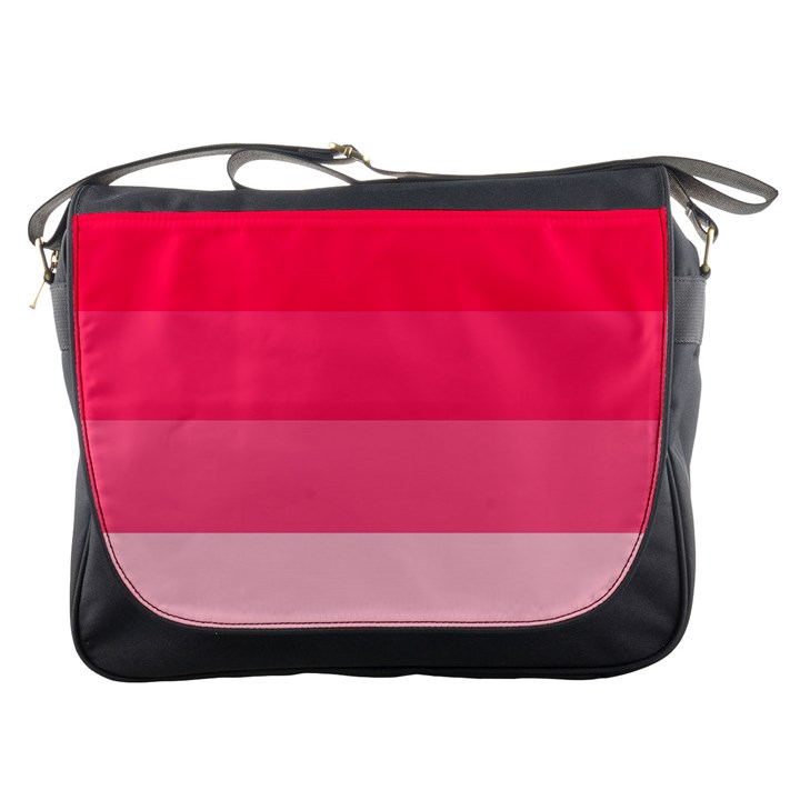 Pink Scarlet Gradient Stripes Pattern Messenger Bags