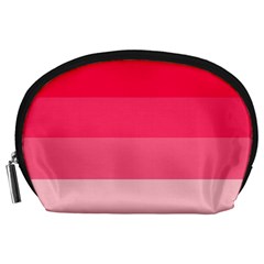 Pink Scarlet Gradient Stripes Pattern Accessory Pouches (large)  by yoursparklingshop