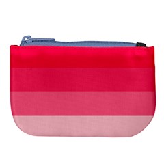 Pink Scarlet Gradient Stripes Pattern Large Coin Purse by yoursparklingshop