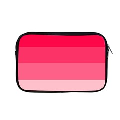 Pink Scarlet Gradient Stripes Pattern Apple Macbook Pro 13  Zipper Case by yoursparklingshop